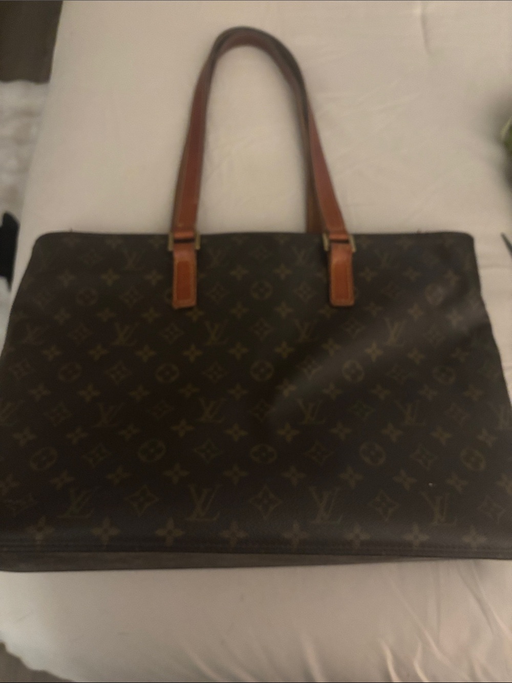 Designer(LV) Monogram Brown Leather Neverfull Bag - Brown